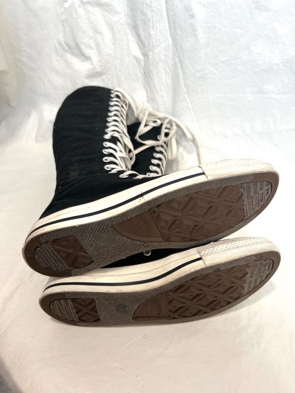 Converse Knee High Tall sneakers XXHI Shoes Black canvas womens 9 y2k boots zip - Picture 8 of 15